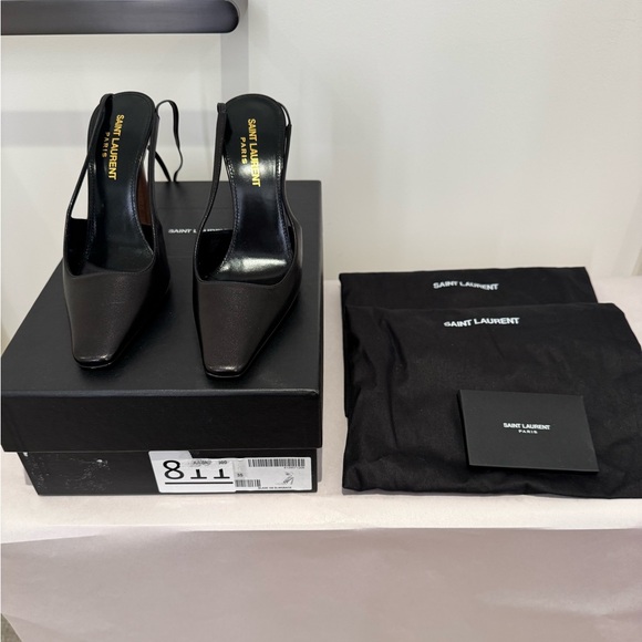 Saint Laurent Blade Tie Detailed Slingback Pumps size 35 - Picture 1 of 8